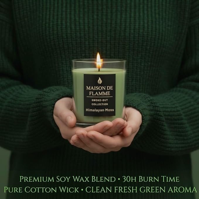 Himalayan Moss Soy Scented Candle – 150g / 5.3 oz Aromatherapy Green Candle, Hand-Poured Soy Wax Blend with Cotton Wick, Long-Lasting Home Fragrance for Relaxation & Bedroom Décor