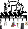 Personalized Custom Music Wall Hooks,Metal Music Room Art Clothes Hooks,Metal Music Wall Home Storage Decorative,For Front Door, Hallway, Kitchen, Bedroom,Keys,Hats (Style M)