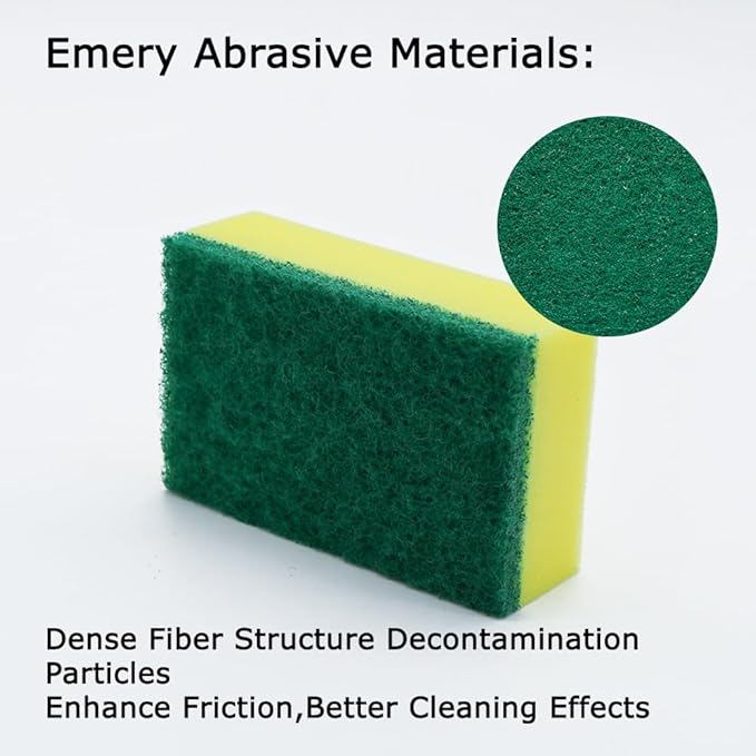 A Plus Kitchen Cleaning Sponge,Heavy Duty,Non-Scratch,High Density and for Multi-Surface Use (Homes & Offices) - 6 Pack (Yellow/Green)