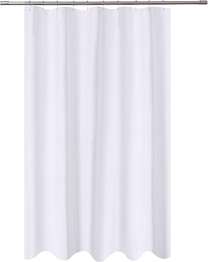 N&Y HOME Fabric Shower Curtain Liner 54 x 78 inches Bath Stall Size, Hotel Quality, Washable, Water Repellent, White Spa Bathroom Curtains with Grommets, 54x78
