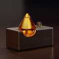 Amber Premium Glass Essential Oil Diffuser with Handmade Wood Base for Aromatherapy, Retro Waterless Scent Diffuser with Cool Mist, Rechargeable & Wireless Oil Nebulizer with LED & Timer, 2026 Model
