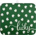 Wnoesat St Patrick Shamrock Drying Mat for Kitchen Counter Green White Lucky Clover Drying Dish Mat St Patricks Day Absorbent Microfiber Dish Drying Pad Reusable Dry Mat 16 x 18 Inch
