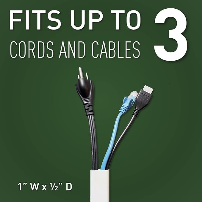 Legrand Wiremold Cable Management Kit, CordMate II, Cord Organizer and Hider, Cord Cover, Concealer, and Protector for Wall, Medium Capacity, CMK50