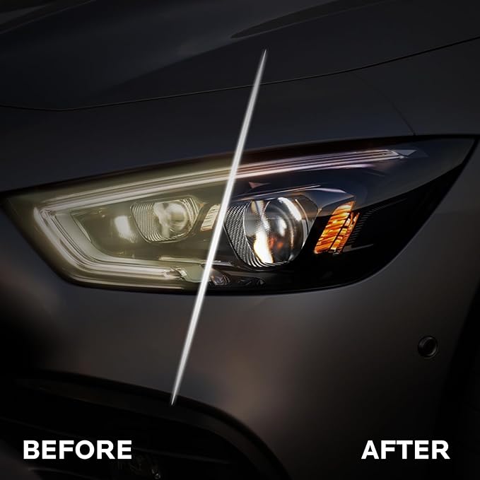 FAVIRZCE Car Headlight Restoration Kit: Cleaner Restore Headlamp Clear from Yellowing & Oxidation in Minutes Waterproof Gloss Finish - Restoration Fluid Kit for Automotive Trucks RVs Motorcycles