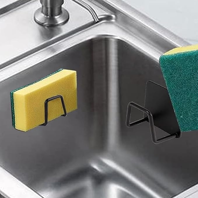 6pcs stainless steel sponge rack drainage rack hook washbasin steel ball sink no storage punching cleaning layout rack, suitable for kitchen accessory rack, washing machine storage rack