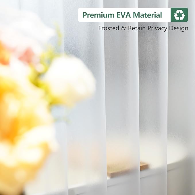 Waterproof Frosted Shower Curtain Liner 108 inches Wide, Bpa-Free EVA Shower Liner with 3 Extra-Large Magnets, 108''W x 72''L Plastic Shower Curtain 3D Silk Translucent for Bathroom Privacy