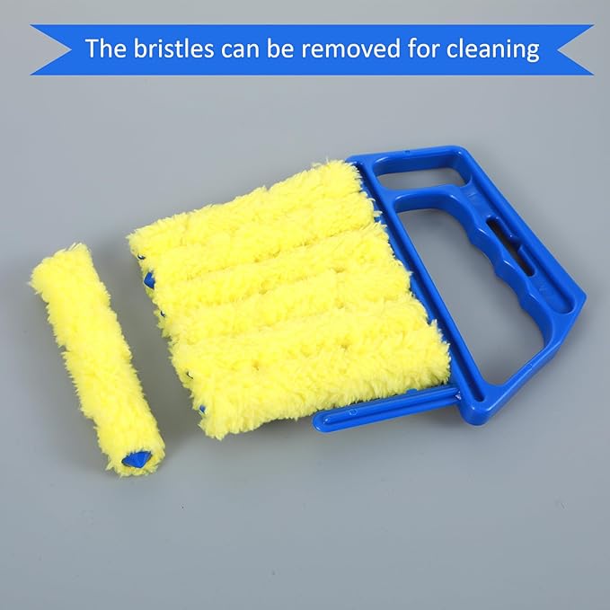 Shimmeroo 2PCS Blinds Cleaner Tool, 2025 Upgrade 7 Fingers Window Blind Dusters with Reusable Washable Sleeves for Cleaning Window Air Conditioner Vent Shutters Wood Vinyl Blinds