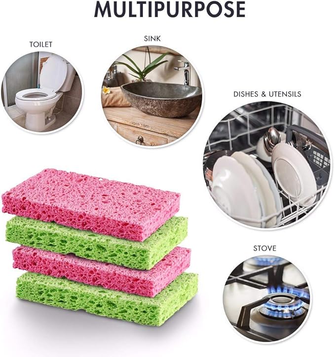 Cleaning Scrub Sponge by SCRUBIT - Kitchen Dish Sponges for Dishes, Pots Pans & More - 24 Pack - Colors May Vary-