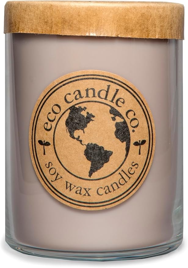ECO CANDLE CO. Recycled Candle, Bonfire, 18 oz. - Scents of Smoldering Wood, Smoke, & Incense - 100% Soy Wax, No Lead, Kraft Paper Label & Lid, Hand Poured, Phthalate Free, Midwest Grown Soybeans
