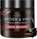 Leather Recoloring Balm and Scratch Repair Kit, Dark Brown Leather Restorer for Couches, Furniture, Car Seats, Leather Paint & Stain for Sofa, Chairs, Bags, and More