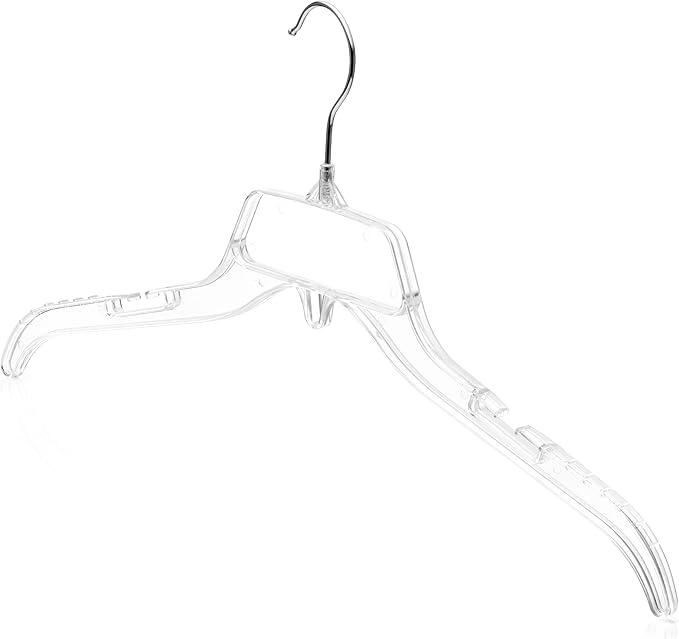 DEILSY™ Clear Plastic Clothes Hangers - Durable Clothing Hangers - Versatile Plastic Hangers for Organizing Garments for Shirt, Dress and Coat - 50 Pack