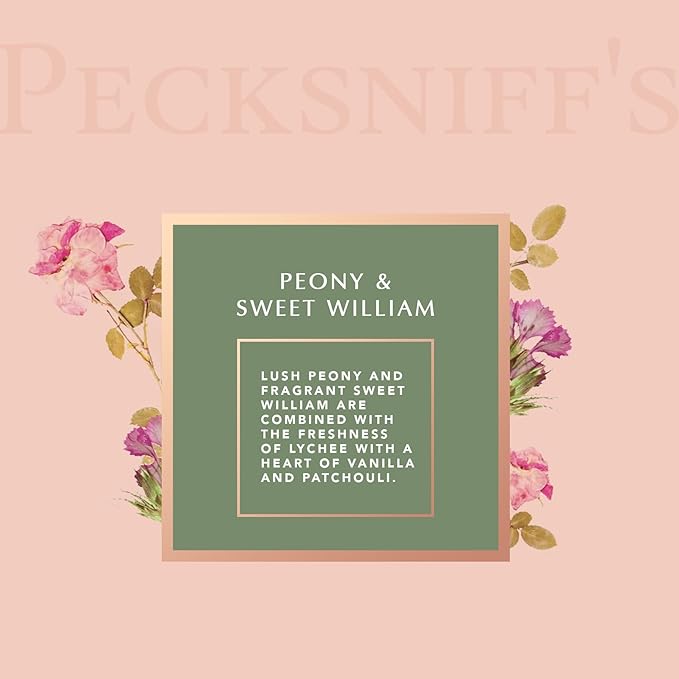 Pecksniff's Peony & Sweet William Bath Soak Decanter | 500ml/16.9 Fl Oz
