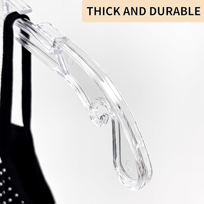 13.8” Clear Plastic Kids Hangers 20 Pack - Durable Clothes Hanger for Wardrobe Organization, Essential Plastic Hanger for Garments, Versatile Coat Hangers for Home and Retail Use