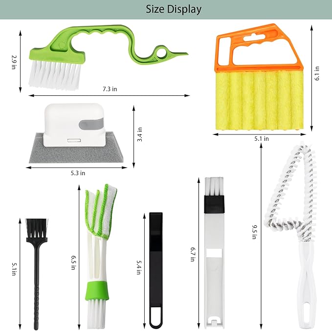 Openfly Venetian Blind Cleaner Duster Tool, Hand-held Window Shutters Duster, Window Blind Cleaning Tool, Groove Gap Cleaning Brush for Blind, Air Conditioner, Car Vents, Fan, Door Window Track- 8Pack