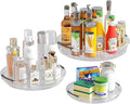 KEGFRE 3 Pack Lazy Susan Organizer, Rotating Turntable Spice Rack for Kitchen Storage, Pantry, Cabinet, Fridge & Countertop, Condiment & Seasoning Holder, 9.25", 10.6", 12", Clear