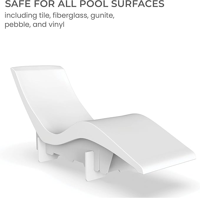 Aqua Outdoors - Outdoor Chaise Set - 2 Chaise Lounges, 2 Risers & Headrest Pillows, 1 Large Side Table - Patios & Pool Shelves - Water Depths 9-14” - Fading & Water Resistant (Grey Granite-Blue)