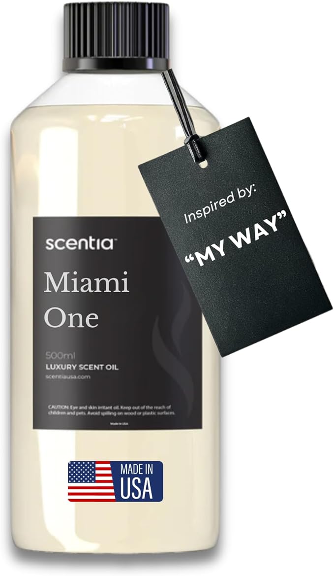 Scentia Miami One Aroma Oil 500 ml 16.9 fl oz – Aromatherapy Fragrance oil Inspired by 1 Hotel® Miami Beach – Lemon & Sandalwood Luxury Blend for HVAC and Waterless Diffusers –Holiday & Christmas Gift