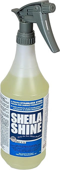 Sheila Shine 1 Quart Stainless Steel Cleaner and Polish – Cleans, Polishes & Protects Kitchen Appliances, Refrigerators, Sinks, Ovens & Grills – Stainless Steel Cleaner Spray Bottle