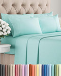Cal King 6 Piece Sheet Set - Comfy Breathable & Cooling - Ultra-Soft Hotel Luxury Bedding Set w/ 8-16 Inch Deep Pockets - 1 Flat & 1 Fitted Sheet & 4 Pillowcases - Wrinkle Free & Easy Care - Spa Blue