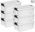 Sterilite 6-Pack Ultra Latching Box, Storage Bins with Lids, Clear Plastic, 18 Quart - Heavy-Duty Organizing Containers for Closet, Bathroom, and Office