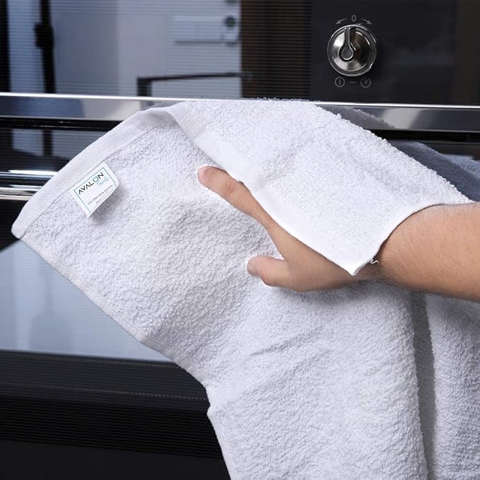 Avalon Towels Terry Bar Mop Towels (Value Pack of 15) Size 16"x19" – Absorbent and Durable, Multipurpose Cleaning Rags, Cotton Cleaning Cloths, Terry Cloth Rags, Reusable Shop Rag