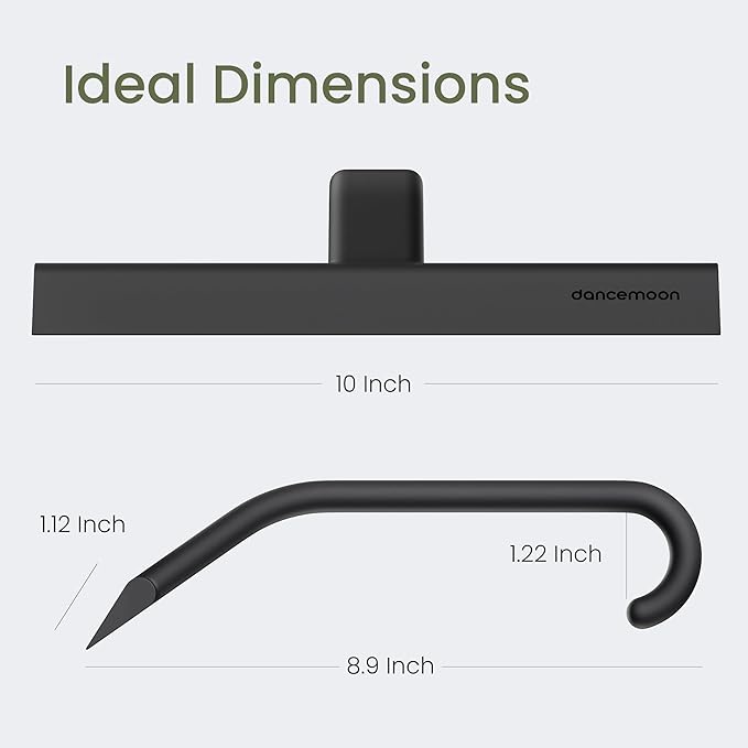 dancemoon JustHang Shower Squeegee for Glass Doors, All-One-Piece Silicone with Built-in Hook Design for Easy Hanging, Household Window Mirror Squeegee for Bathroom, Glass, Kitchen, Tile Wall, Car