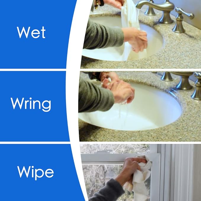 AERAI GROUP Microfiber Magic 4 Pack Glass & Mirror Cleaning Cloths - Streak Free, Lint Free, Perfect for Cars & Windows