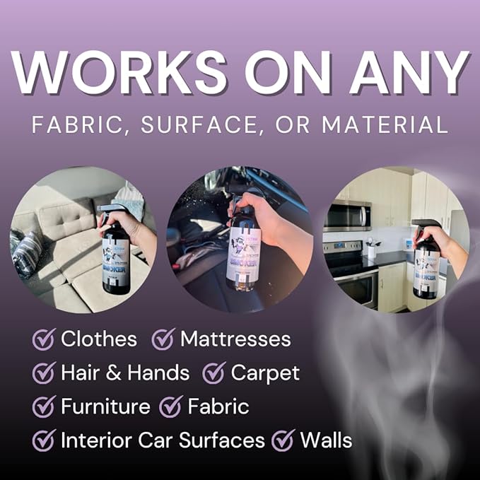 The Stink Solution Smoke Odor Eliminator Spray - Completely Remove Smoke Smell From House, Car, Clothes, Hands, Hair, & More - Best Odor Eliminator For Smoke - Bamboo Teak Fragrance - 2 16 oz Bottles