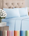 Twin XL 4 Piece Sheet Set - Comfy Breathable & Cooling - Ultra-Soft Hotel Luxury Bedding Set w/ 8-16 Inch Deep Pockets - 1 Flat & 1 Fitted Sheet & 2 Pillowcases - Wrinkle Free & Easy Care - Baby Blue
