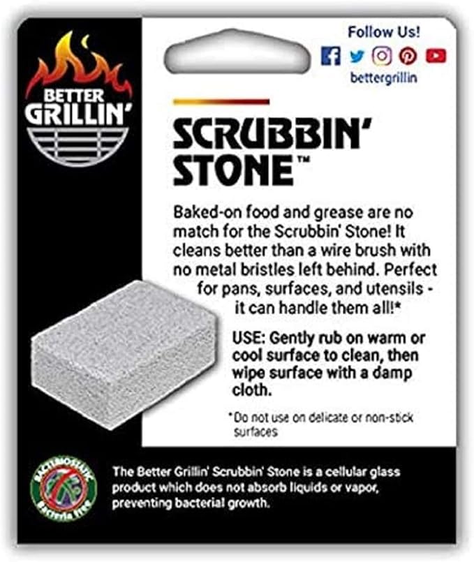 Better Grillin Scrubbin Stone Grill Cleaner-Scouring Brick/Barbecue Grill Brush/Barbecue Cleaner for BBQ, Griddle, 3pk