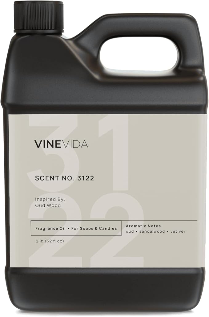 VINEVIDA Scent NO. 3122 Fragrance Oil - 32oz (2lbs) - Inspired by: Oud Wood Fragrance Oil for Candle Making - Made in USA Candle Scents Scents for Soap Making