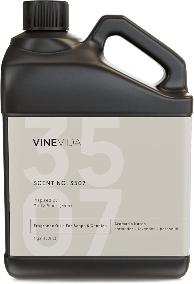 VINEVIDA Scent NO. 3507 Fragrance Oil - 1 Gallon (8lbs) - Inspired by: Guilty Black (Men) Fragrance Oil for Candle Making - Made in USA Candle Scents Scents for Soap Making
