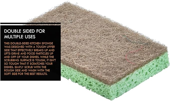 Superio Non-Scratch Cellulose Sponge Scrub Heavy Duty Kitchen Sponges Scrubbers with Scouring Pad (1)