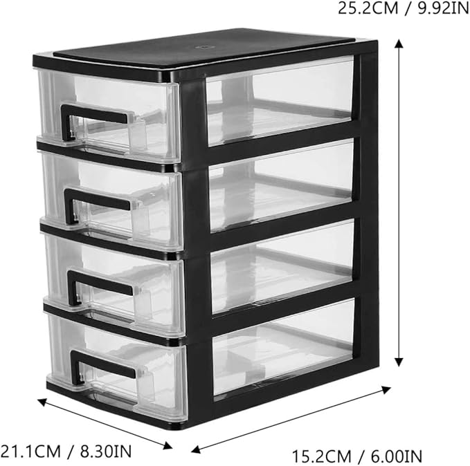 Desktop Storage 4 Drawer Mini Desktop Drawers Plastic Drawer Organizer Storage Container Drawers Cosmetic Makeup Organizer