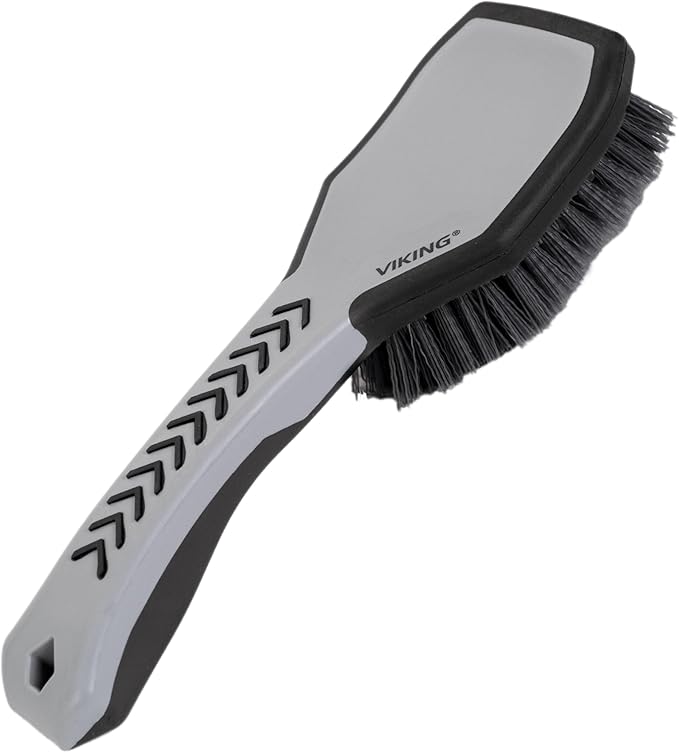 VIKING Tire Brush and Wheel Brush for Cleaning Car, Tires, Car Wash, Grey, 10.3 x 3.3 x 2.3 inch