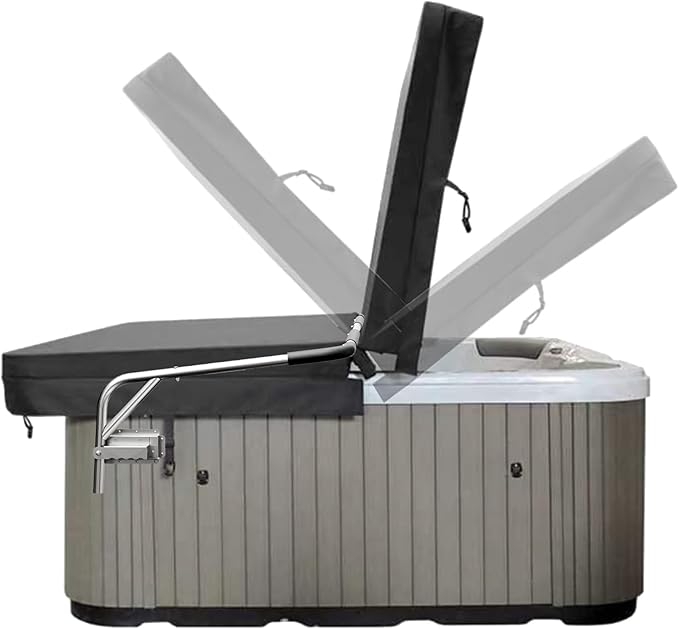 Spa Cover Lifts, Stainless Steel Hot Tub Cover Lift &Pivot Top Mount Spa Removal System Reinforced Bracket, Hot Tub Cover Lifter fits Most Hot Tub Sizes Spa Cover Lift