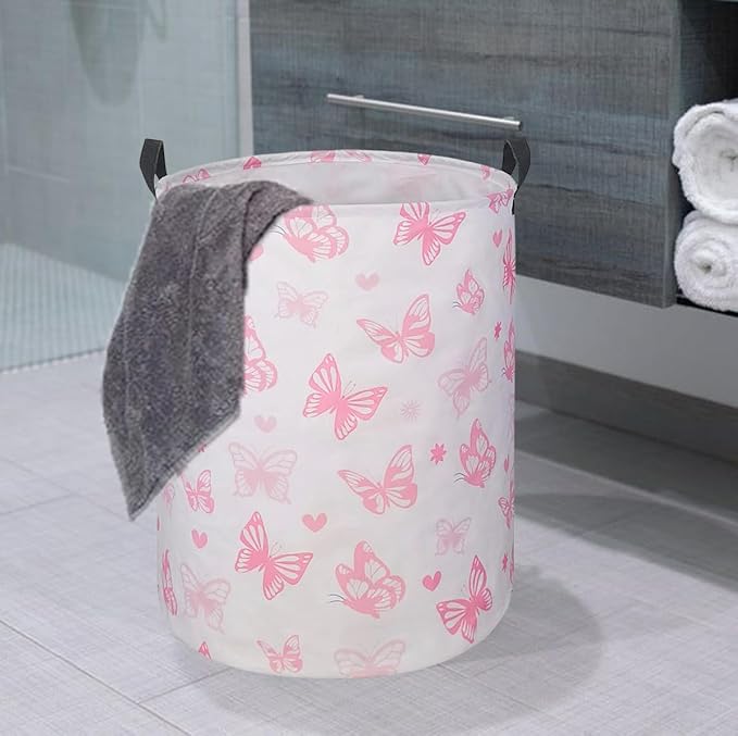 Round Laundry Hamper Storage Basket Laundry Organizer Hamper Storage Bins Clothes Box Nursery Hamper Gift Basket with Handles