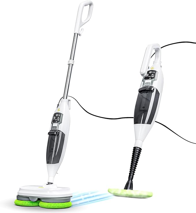 Elev8 Prestige Electric Steam Mop – 15-in-1 Detachable Floor Scrubber with 3 Steam Modes – Electric Mop for Hardwood Floors, Kitchen Hoods & Worktops Cleaning