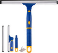 ITTAHO Swivel Shower Squeegee for Glass Doors, All-Purpose Anti-Slip Window Squeegee with 2 Blades, Window Cleaner Tool Bathroom Squeegee for Shower Doors, Tile Shower Walls，Mirrors,Car Windshields