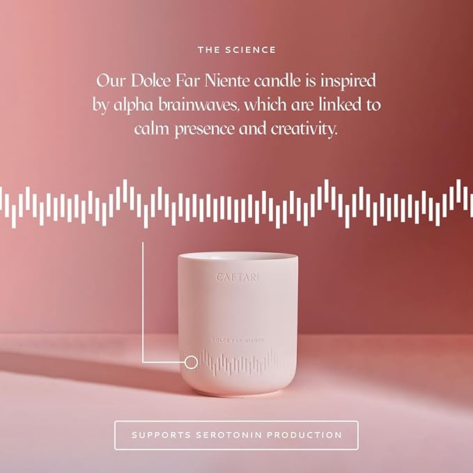 CAFTARI Luxury Aromatherapy Candle | Rose, Sandalwood & Violet Scented | 60 Hour Burn | Clean Coconut Soy Wax | Vegan, Gift-Ready Candle for Upliftment, Presence and Happiness | Dolce Far Niente