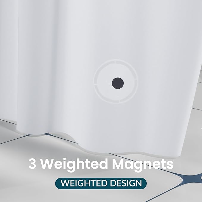 Titanker White Shower Curtain Liner 72 x 84 Extra Long Shower Liner Plastic Washable Shower Curtain Liner PEVA Shower Curtains for Bathroom with Magnets and Rustproof Metal Grommet Holes