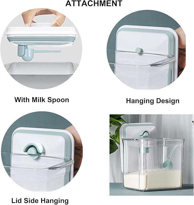 Cozey Daily Formula Dispenser Container with Scoop 2000ML / 2.0QT Milk Powder BPA-Free Airtight 900g Formula Storage Container with Lids, BPA-Free Airtight Food Storage Container