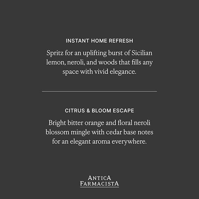 Antica Farmacista Room Spray - Elegant House Spray - Long-Lasting, Room Fragrance - Luxury Gift for Housewarming - Neroli & Tonic, 3.4 fl oz