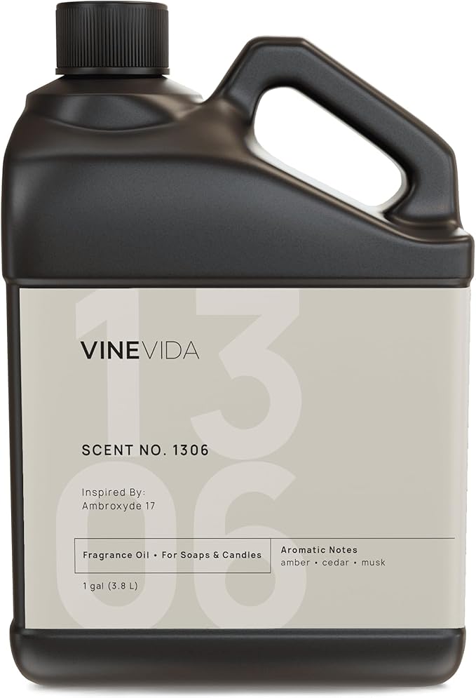 VINEVIDA Scent NO. 1306 Fragrance Oil - 1 Gallon (8lbs) - Inspired by: Ambroxyde 17 Fragrance Oil for Candle Making - Made in USA Candle Scents Scents for Soap Making