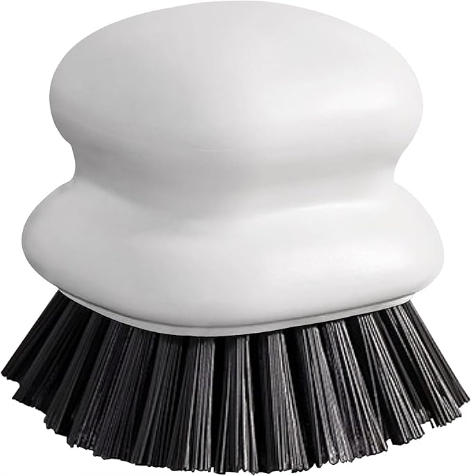 Dish Brush with Handle, Kitchen Scrub Brushes for Cleaning, Dish Scrubber with Nylon bristles for Sink, Pots, Pans (1Pack White Nylon bristles)