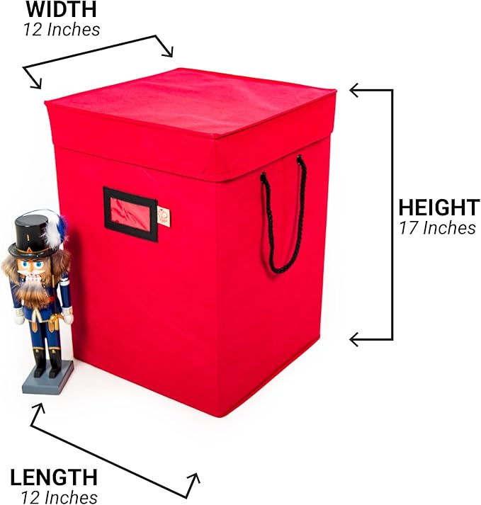 [16 Inch Tall Nutcracker and Figurine Collectibles Storage Boxes] - Large Ornament Bag for Holiday Decor Storage - Great for Storing 9 Carolers, Santa Figure, or Nut Cracker Ornaments