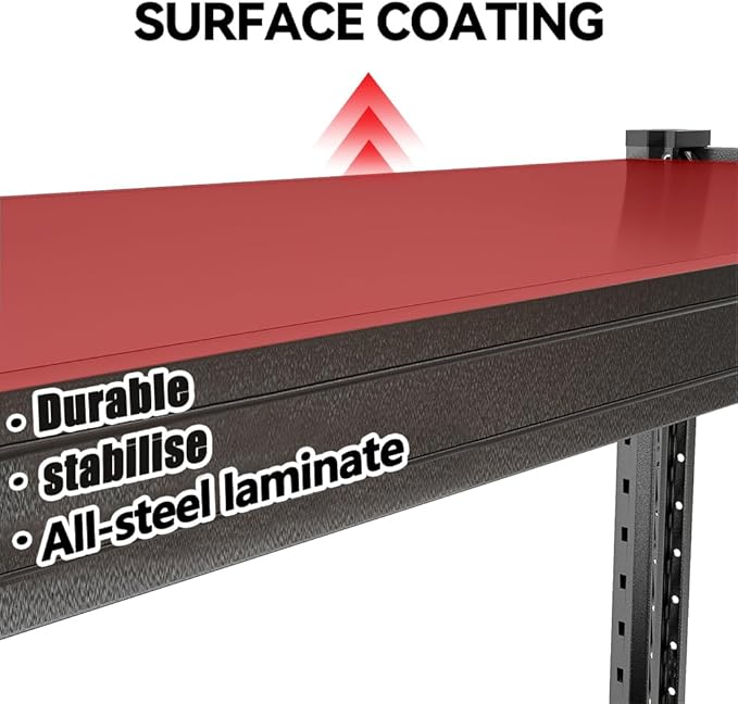 4200LBS Heavy Duty Garage Shelving, Industrial Grade Steel Shelving, High Load-Bearing Metal Shelf, Utility Shelving Unit, Storage Shelves for Garage Basement Woekshop, 51.2"W×47.2"H×23.6"D, Black