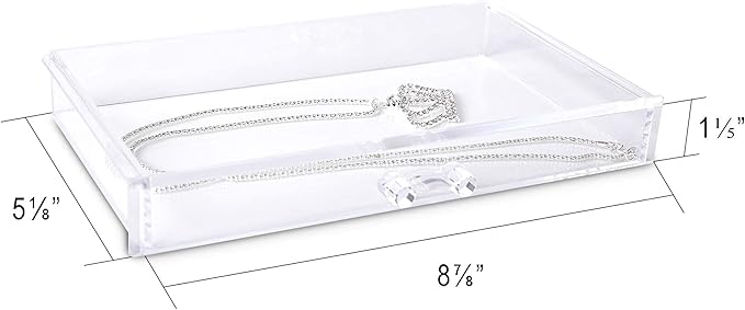Frebeauty Extra Large Acrylic Jewelry Box for Women 5 Layers Clear Jewelry Organizer Velvet Earring Box with 5 Drawers Rings Display Case Necklaces Holder Tray for Women Girls (Grey)