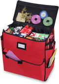 ProPik Christmas Storage Organizer, Gift Bags, Bows, Ribbons and Wrapping Accessories Container (Red)