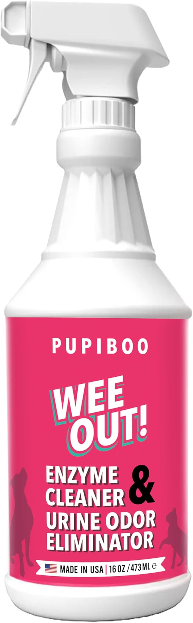 PUPIBOO Wee Out Pet Urine Enzyme Cleaner, Stain and Odor Eliminator for Carpets, Upholstery, Floors